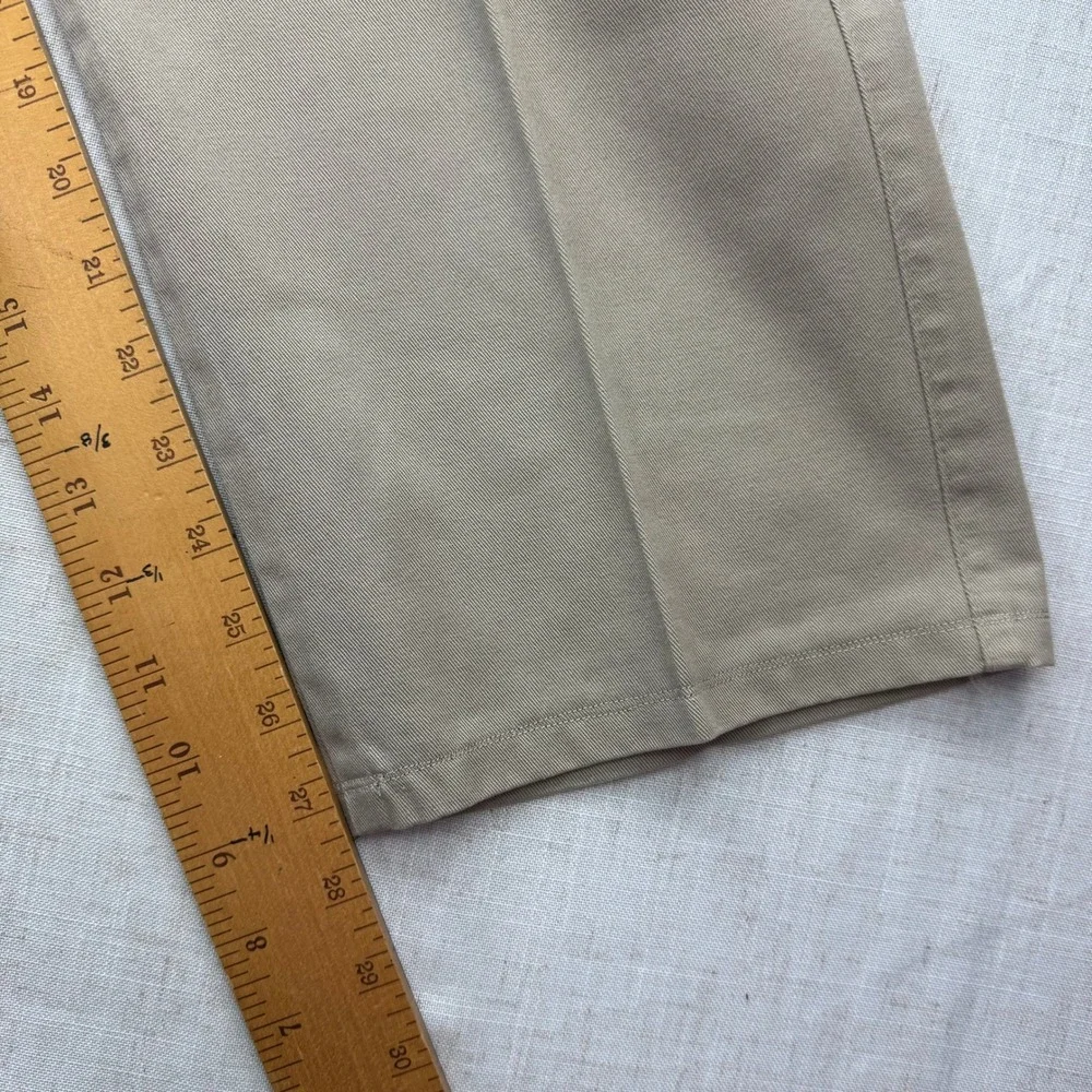 VTG Wrangler Riata Mens Pleated Chinos Tan Khaki Twill Relaxed Fit Pants 34x27